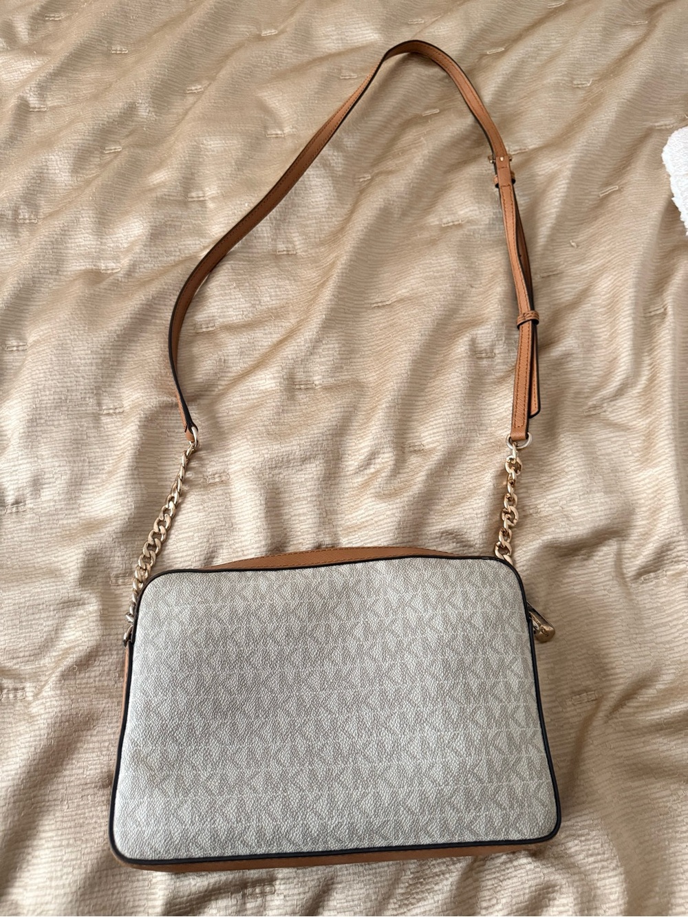 Michael Kors Beige and Cedar Signature Crossbody - Picture 3 of 4